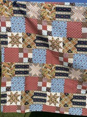 Quilt Print Cheater Fabric 3.72 Yards Boho Cottage French Country Blue 44 Inch