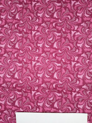 Fabric Springs Industries-Maroon Background Pink/White Swirl Print-1.6 Yds x 45″