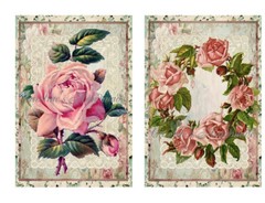 Vintage Pink Roses & Lace A Designer MULTI-SIZE SET Cotton Fabric Quilt Blocks