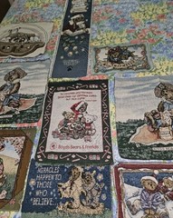 Lot Of 9 Boyds Bears & Friends Tapestry Fabric Pieces Mixed Themes & Sizes New