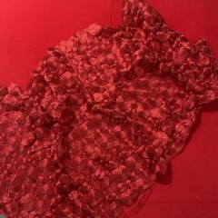 Designer Red Coil Circles High End Speciality Fabric 54×30”