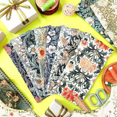 10 Pcs William Morris Quilting Fabric Bundles 20 X 20 Inch | Vintage