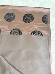 Mongolian Ethnic Brocade Fabric 4.47 Yards x 29” Black Flocked Pattern USA