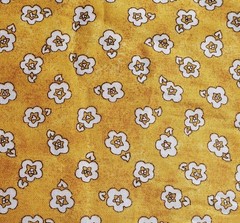 Golden Yellow Floral Fabric 1 Yard Cotton Quilting Calico Print Quilting Treasur