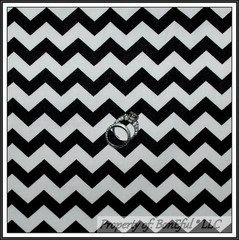 BonEful Fabric FQ Cotton Quilt Black White B&W Chevron Retro Stripe Zig Zag Love