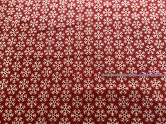Moda Cotton Fabric “Countdown to Christmas” Red with White Snowflakes 2.0 Yards