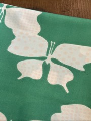 Vtg. Fabric 1960s 70s Butterfly Polka Dot Polyester Knit Mod Groovy 45″ x 109″