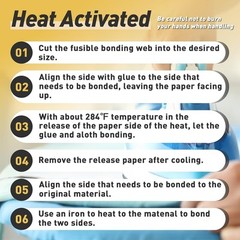 20 hojas de cinta termoadhesiva de 20 x 30 cm para apliques de tela