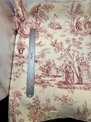 COUNTRY TOILE BURGUNDY/MAROON CREAM FABRIC 58 X20” Home Signature