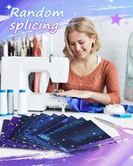20 Pack 10×10 Inch Starry Sky 100% Cotton Fat Quarters Fabric Bundles DIY