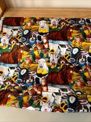 3.5 Yd. Farm Animals Dogs Horses Cows Sheep Cats Roosters 42″ Wide Cotton Fabric