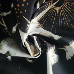 Unicorn & Stars w/ Gold Alexander Henry Cotton – Great for Quilts, Shirts, etc