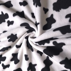 Cow Print Fleece Fabric 58″ Wide Black White Cow Spots Fleece Yard