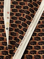 Cowpokes Brown Longhorns Ropes on Black 2Y Avlyn Fabric