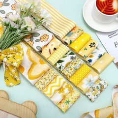 40 Pcs Summer Bee Floral Cotton Jelly Roll Yellow Black Stripe Fabric Strips