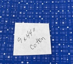 Blue Cotton Fabric Square Star & Grid Pattern 9″x44″ Sewing Quilting Crafting