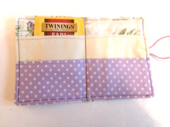 Tea Wallet, Tea Bag Wallet, Small Item Wallet or Holder, 4 Pocket, Handmade