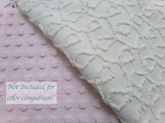 Light Green Vtg Chenille Bedspread Fabric, Texturized Curly Loops 18×24″ Piece