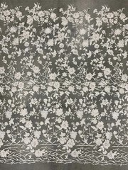 Nina IVORY Polyester 3D Floral Embroidery on Mesh Lace Fabric by the Yard – 100