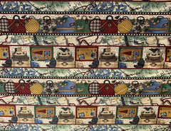 Vintage Travel Themed Fabric By Debbie Mumm For SSI Luggage Maps Blue Cream BTY