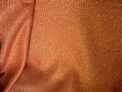 ITALIAN DESIGNER CREPEY FABRIC ROSY COPPER W/ GOLD METALLIC PIQUE WEAVE 2.88 YDS