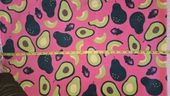 Anti Pill Plush Fleece Avocado on Pink By The Yard