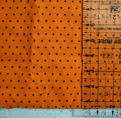 REMNANT Orange w/ Black Polka Dots JoAnn Fabric Geometric Halloween Cotton 7×22″