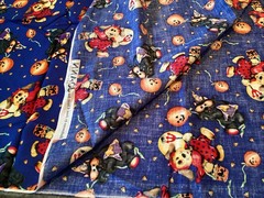 RARE Vintage Halloween By Joan Elliott Trick Or Treat Animals Cotton Fabric 1 Yd