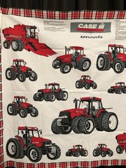 Spring Industries Case Tractor Applique’ Panel 35” X 42”
