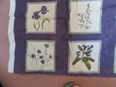 WILD IRIS PANEL FLORAL HOLLY TAYLOR MODA FABRIC PURPLE CREAM #6870 2/3 YD