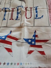Moda Deb Strain Vintage Patriotic “America The Beautiful” Fabric Panel 45 X 23″