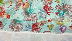 HAMILTON SEAWORLD AQUA BLUE TROPICAL FISHES MULTIUSE FABRIC BY THE YARD 54″W