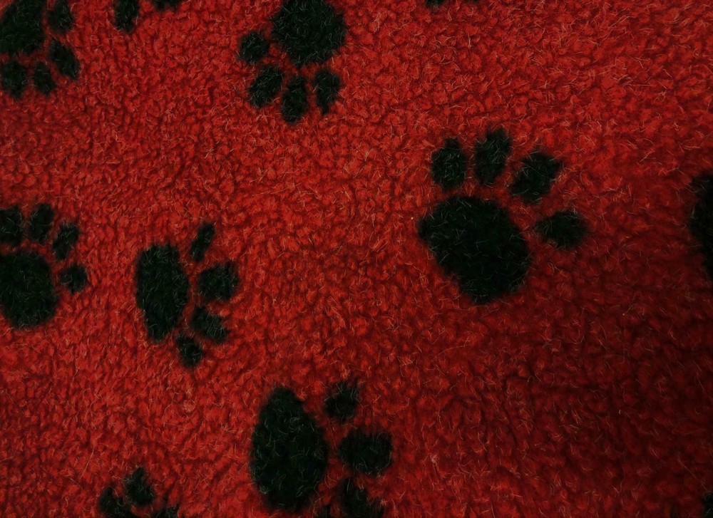 Faux Lambswool SHERPA FLEECE Sheepskin Fabric Material – LG RED PAWS