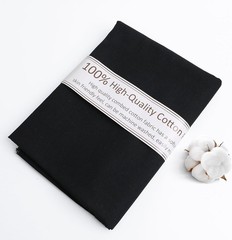 100% Black Combed Cotton Fabric – Machine Washable Poplin by the Yard