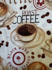 Robert Kaufman Metro Cafe Coffee Print Cotton Fabric 44″ x 1.25 Yds Quilting