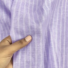 Lilac Stripes Cotton Linen Summer Clothing Dressmaking Fabric by Yard 58” Wide