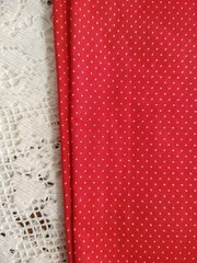 Vintage Red & White Micro Pindot Polka Dot Fabric BTFQ 18″ x 22″
