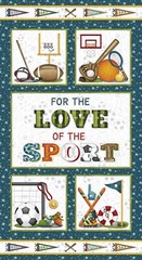 I Love Sports Teal 24 Inch Banner Panel Henry Glass 24 x 44 Inches