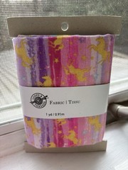 Loops & Threads unicorn-themed fabric bundle: 2 jelly rolls & 1 full yard