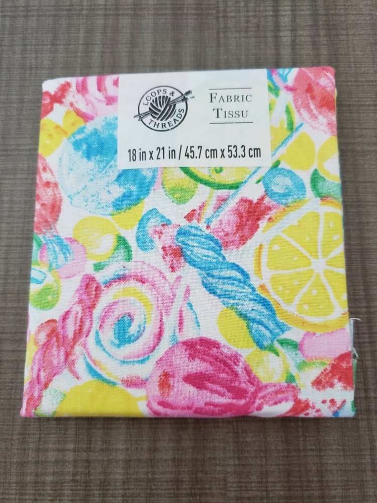 18”x21” Fat Quarter Candy & Lollipops Cotton Loops and threads