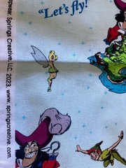 RARE Vintage Peter Pan, Captain Hook in Neverland Let’s Fly Disney/ 1 Yd 4“ New