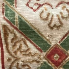 BTY Flourish Stripe Interior Decor Fabric Green Beige