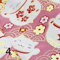 100*150cm DIY Japanese Kimono Cotton Fabric Retro Cloth Fortune Cat Dog Material