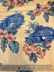 Fabric by the yard Floral Polyester Blend Orange
