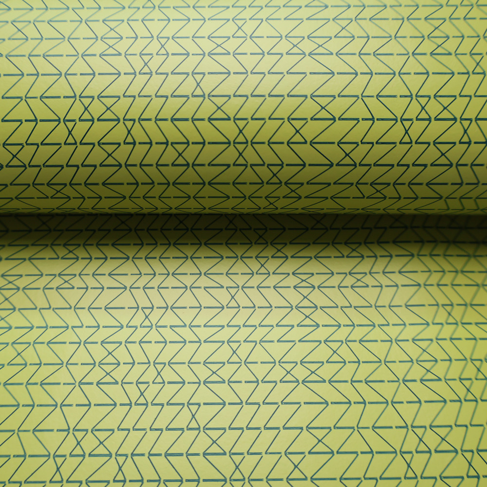 Vinyl Faux Leather Upholstery Fabric – 54″, Geometric Zigzag, 4 Colors – By the