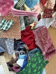 Vintage Cotton Fabric Scraps For Crumb Quilts & Crafts Junk Journal 5 Pounds LOT