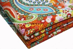 Screen Printing Handmade Dressmaking Paisley Boho Printed Fabric 2.5 Yard Indian