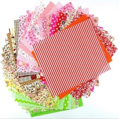 60 Pcs 4″ x 4″(10cm x 10cm) Assorted Craft Fabric Bundle Squares Patchwork Fa…