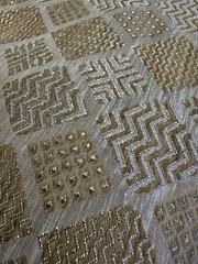 Vintage MCM Gold Silver Metallic Lamé Fabric 2.5 YDS 43″W Modern Texture LtWt
