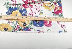 Vintage Feed Sack Fabric with Red Blue & Yellow Flowers 1 Yd & 33″ Long 35″ Wide